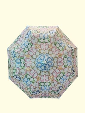 COACH multi color C Umbrella Push Button With Cover NWT